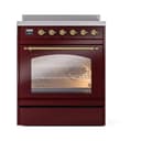 Nostalgie II 30 UPI304NMPBUG Freestanding Electric Range Range with Induction Single Oven with Triple Glass Door with Brass knobs view 2