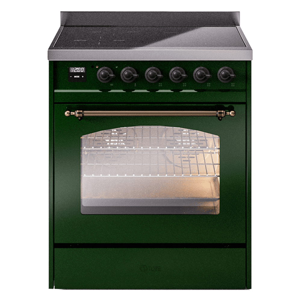 Nostalgie II 30 UPI304NMPEGB Freestanding Electric Range Range with Induction Single Oven with Triple Glass Door with Bronze knobs