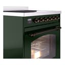 Nostalgie II 30 UPI304NMPEGB Freestanding Electric Range Range with Induction Single Oven with Triple Glass Door with Bronze knobs view 5