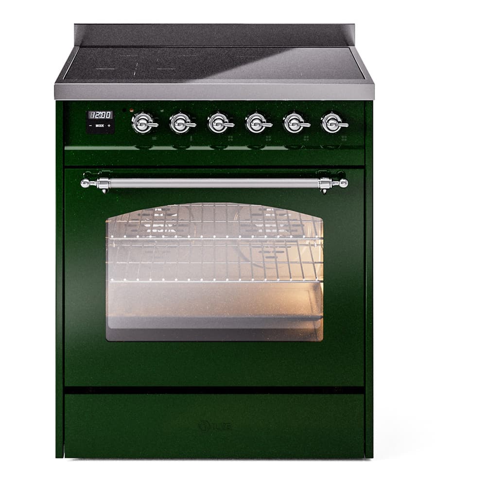 Nostalgie II 30 UPI304NMPEGC Freestanding Electric Range Range with Induction Single Oven with Triple Glass Door with Chrome knobs