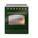 Nostalgie II 30 UPI304NMPEGG Freestanding Electric Range Range with Induction Single Oven with Triple Glass Door with Brass knobs view 2