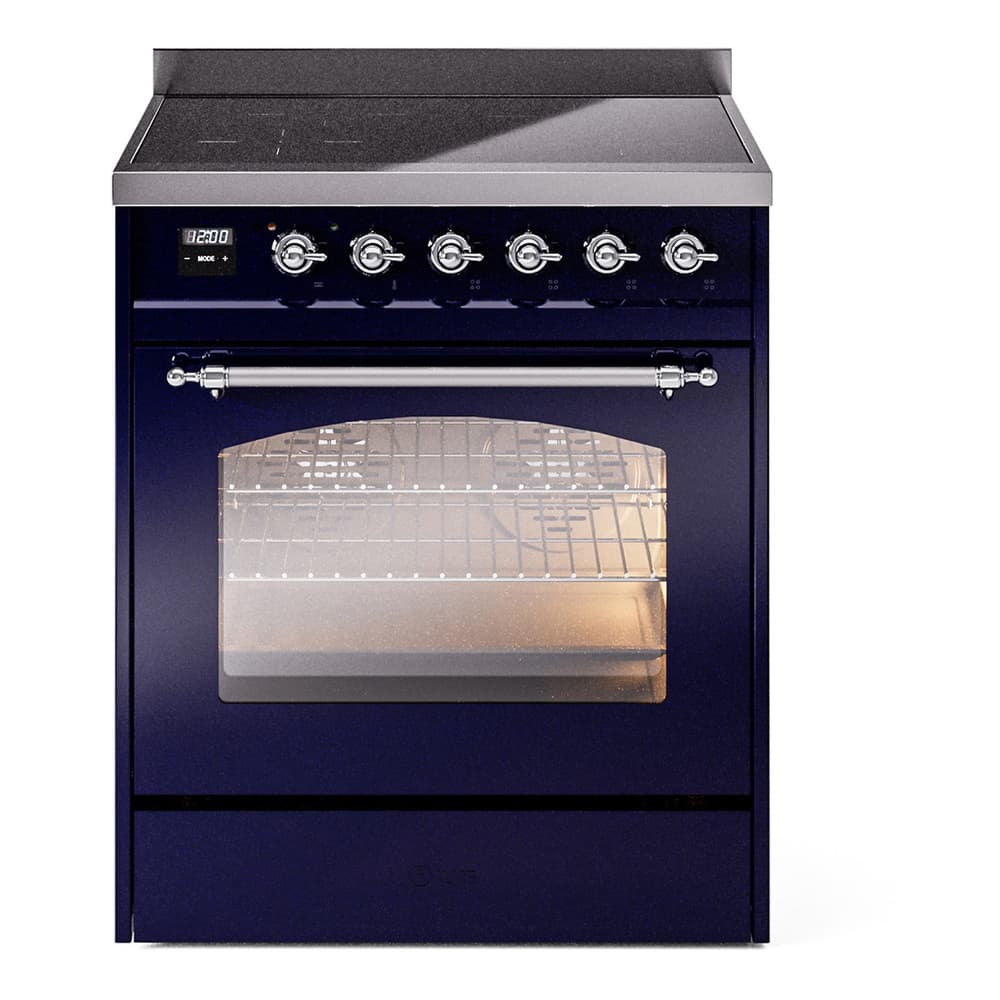 Nostalgie II 30 UPI304NMPMBC Freestanding Electric Range Range with Induction Single Oven with Triple Glass Door with Chrome knobs