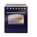 Nostalgie II 30 UPI304NMPMBG Freestanding Electric Range Range with Induction Single Oven with Triple Glass Door with Brass knobs view 2