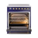 Nostalgie II 30 UPI304NMPMBG Freestanding Electric Range Range with Induction Single Oven with Triple Glass Door with Brass knobs view 3