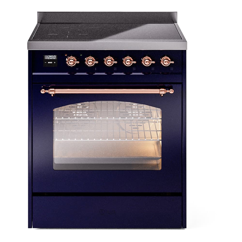 Nostalgie II 30 UPI304NMPMBP Freestanding Electric Range Range with Induction Single Oven with Triple Glass Door with Copper knobs