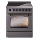 Nostalgie II 30 UPI304NMPMGB Freestanding Electric Range Range with Induction Single Oven with Triple Glass Door with Bronze knobs view 1