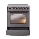 Nostalgie II 30 UPI304NMPMGB Freestanding Electric Range Range with Induction Single Oven with Triple Glass Door with Bronze knobs view 4