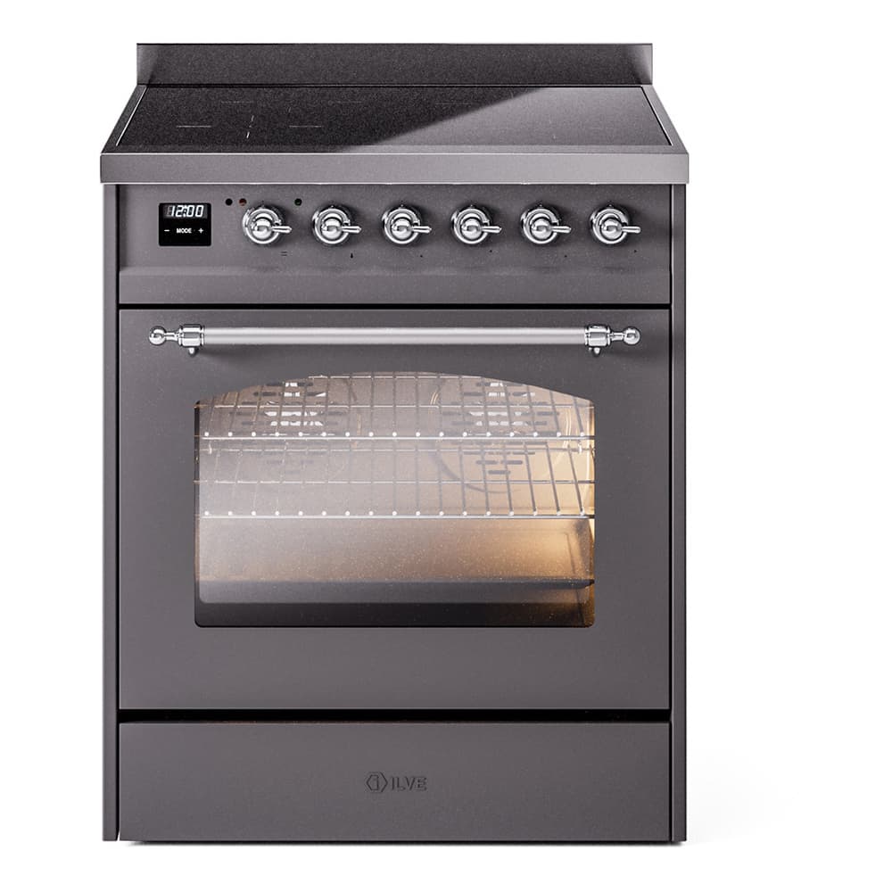 Nostalgie II 30 UPI304NMPMGC Freestanding Electric Range Range with Induction Single Oven with Triple Glass Door with Chrome knobs