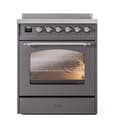 Nostalgie II 30 UPI304NMPMGC Freestanding Electric Range Range with Induction Single Oven with Triple Glass Door with Chrome knobs view 2