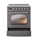 Nostalgie II 30 UPI304NMPMGC Freestanding Electric Range Range with Induction Single Oven with Triple Glass Door with Chrome knobs view 4