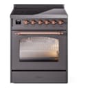 Nostalgie II 30 UPI304NMPMGP Freestanding Electric Range Range with Induction Single Oven with Triple Glass Door with Copper knobs view 1