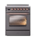Nostalgie II 30 UPI304NMPMGP Freestanding Electric Range Range with Induction Single Oven with Triple Glass Door with Copper knobs view 2