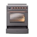 Nostalgie II 30 UPI304NMPMGP Freestanding Electric Range Range with Induction Single Oven with Triple Glass Door with Copper knobs view 4