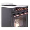 Nostalgie II 30 UPI304NMPMGP Freestanding Electric Range Range with Induction Single Oven with Triple Glass Door with Copper knobs view 5