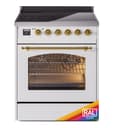 Nostalgie II 30 UPI304NMPRAG Freestanding Electric Range Range with Induction Single Oven with Triple Glass Door with Brass knobs view 1