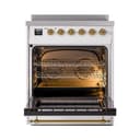 Nostalgie II 30 UPI304NMPRAG Freestanding Electric Range Range with Induction Single Oven with Triple Glass Door with Brass knobs view 3