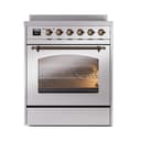 Nostalgie II 30 UPI304NMPSSB Freestanding Electric Range Range with Induction Single Oven with Triple Glass Door with Bronze knobs view 2