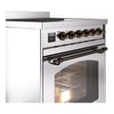 Nostalgie II 30 UPI304NMPSSB Freestanding Electric Range Range with Induction Single Oven with Triple Glass Door with Bronze knobs view 5