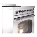 Nostalgie II 30 UPI304NMPSSC Freestanding Electric Range Range with Induction Single Oven with Triple Glass Door with Chrome knobs view 5