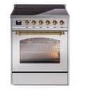 Nostalgie II Series 30 inch Freestanding Electric Induction Range with 4 Elements, Smoothtop Cooktop, 4 cu. ft. Total Oven Capacity, Convection Oven, Storage Drawer with Brass Trim view 1
