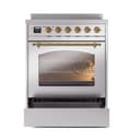 Nostalgie II Series 30 inch Freestanding Electric Induction Range with 4 Elements, Smoothtop Cooktop, 4 cu. ft. Total Oven Capacity, Convection Oven, Storage Drawer with Brass Trim view 4