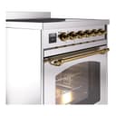 Nostalgie II Series 30 inch Freestanding Electric Induction Range with 4 Elements, Smoothtop Cooktop, 4 cu. ft. Total Oven Capacity, Convection Oven, Storage Drawer with Brass Trim view 5