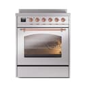 Nostalgie II 30 UPI304NMPSSP Freestanding Electric Range Range with Induction Single Oven with Triple Glass Door with Copper knobs view 2