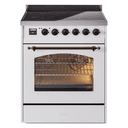 Nostalgie II 30 UPI304NMPWHB Freestanding Electric Range Range with Induction Single Oven with Triple Glass Door with Bronze knobs view 1