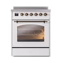 Nostalgie II 30 UPI304NMPWHB Freestanding Electric Range Range with Induction Single Oven with Triple Glass Door with Bronze knobs view 2