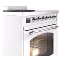 Nostalgie II Series 30 inch Freestanding Electric Induction Range with 4 Elements, Smoothtop Cooktop, 4 cu. ft. Total Oven Capacity, Convection Oven, Viewing Window, Storage Drawer with Chrome Trim view 5