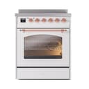 Nostalgie II 30 UPI304NMPWHP Freestanding Electric Range Range with Induction Single Oven with Triple Glass Door with Copper knobs view 2