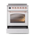Nostalgie II 30 UPI304NMPWHP Freestanding Electric Range Range with Induction Single Oven with Triple Glass Door with Copper knobs view 4