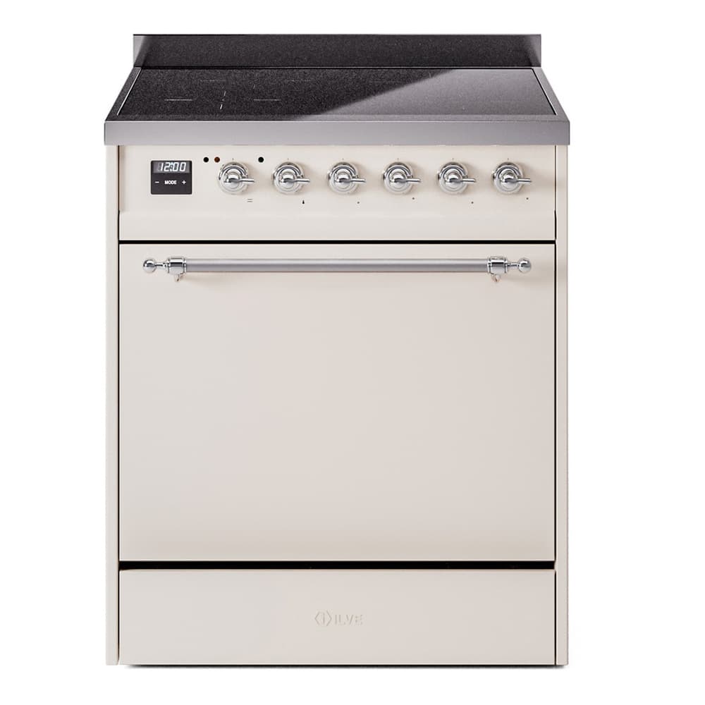 Nostalgie II 30 UPI304QNMPAWC Freestanding Electric Range Range with Induction Single Oven with Solid Door with Chrome knobs