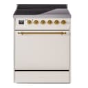 Nostalgie II 30 UPI304QNMPAWG Freestanding Electric Range Range with Induction Single Oven with Solid Door with Brass knobs view 1