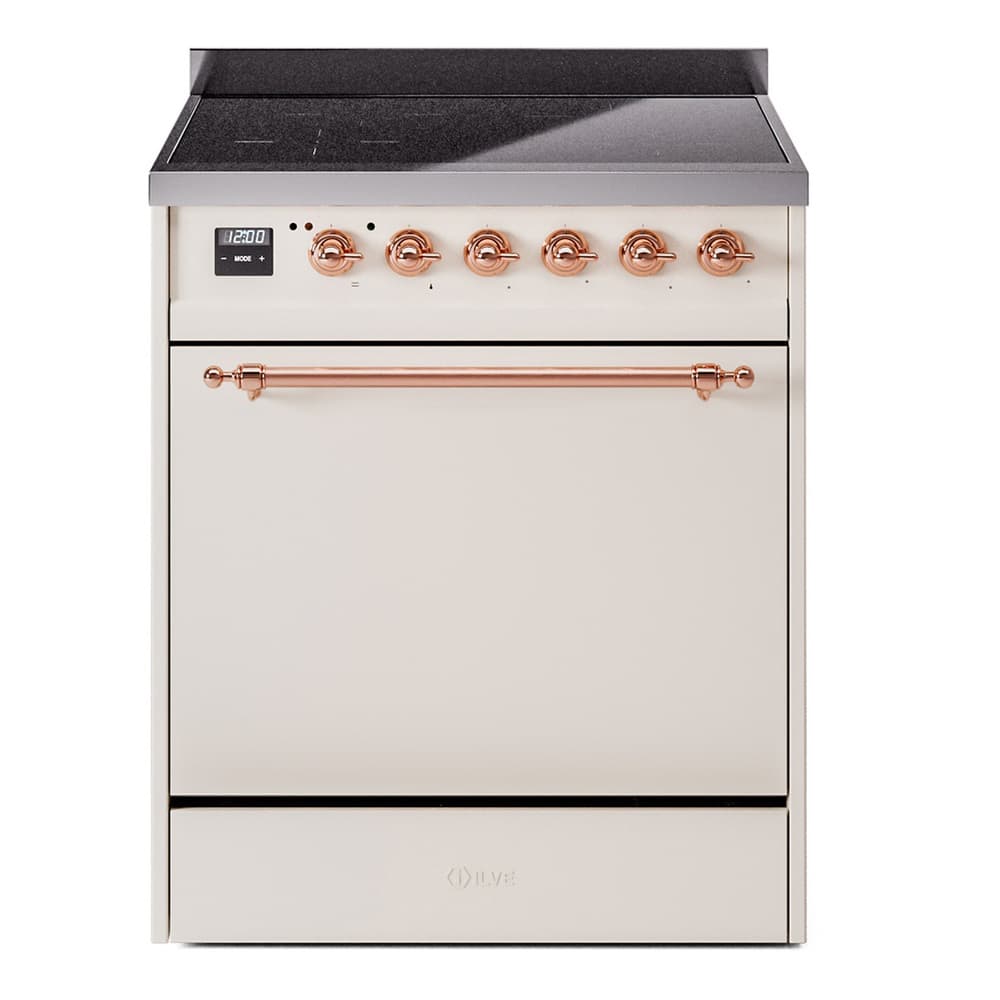 Nostalgie II 30 UPI304QNMPAWP Freestanding Electric Range Range with Induction Single Oven with Solid Door with Copper knobs