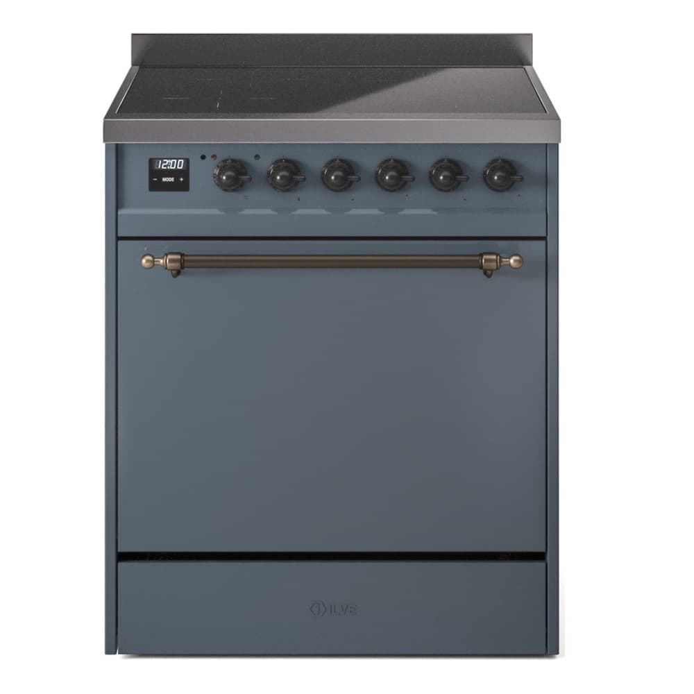 Nostalgie II 30 UPI304QNMPBGB Freestanding Electric Range Range with Induction Single Oven with Solid Door with Bronze knobs