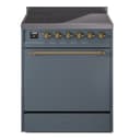 Nostalgie II 30 UPI304QNMPBGG Freestanding Electric Range Range with Induction Single Oven with Solid Door with Brass knobs view 1