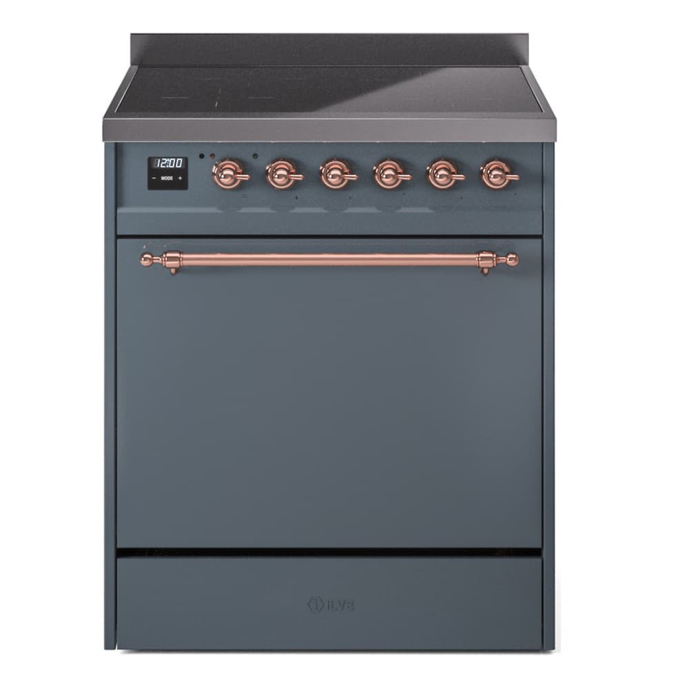 Nostalgie II 30 UPI304QNMPBGP Freestanding Electric Range Range with Induction Single Oven with Solid Door with Copper knobs