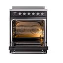 Nostalgie II 30 UPI304QNMPBKC Freestanding Electric Range Range with Induction Single Oven with Solid Door with Chrome knobs view 2