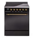 Nostalgie II 30 UPI304QNMPBKG Freestanding Electric Range Range with Induction Single Oven with Solid Door with Brass knobs view 1