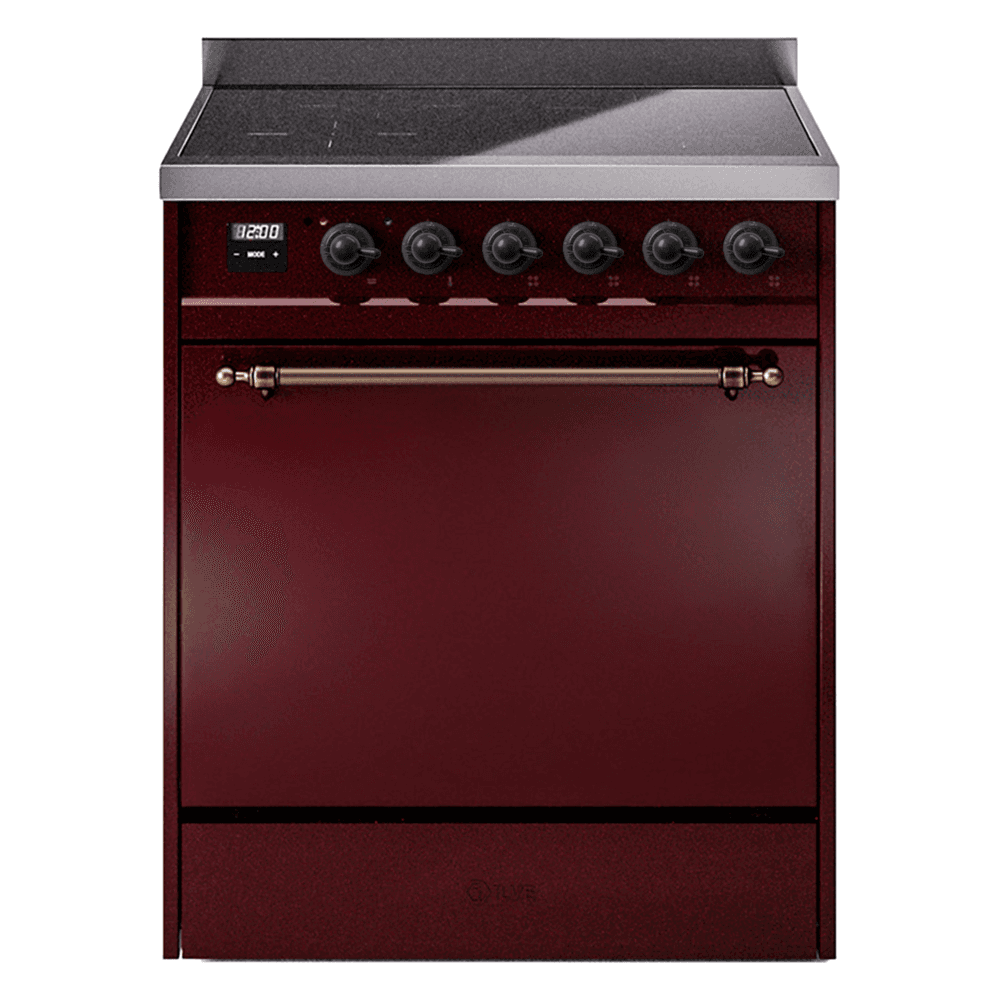 Nostalgie II 30 UPI304QNMPBUB Freestanding Electric Range Range with Induction Single Oven with Solid Door with Bronze knobs