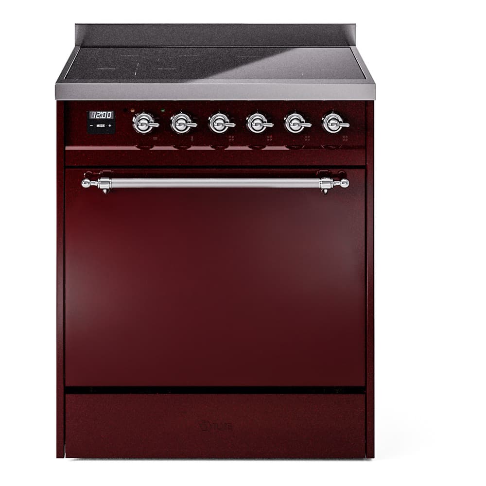 Nostalgie II 30 UPI304QNMPBUC Freestanding Electric Range Range with Induction Single Oven with Solid Door with Chrome knobs