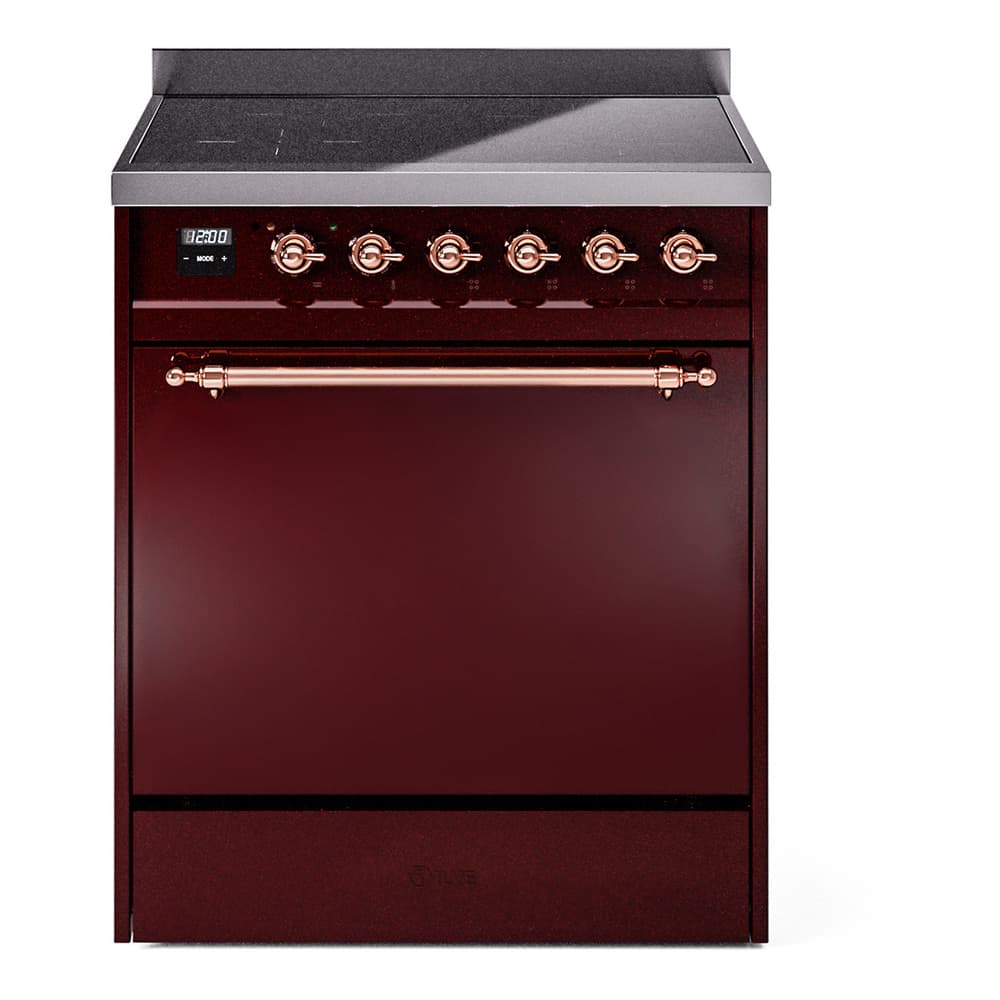 Nostalgie II 30 UPI304QNMPBUP Freestanding Electric Range Range with Induction Single Oven with Solid Door with Copper knobs