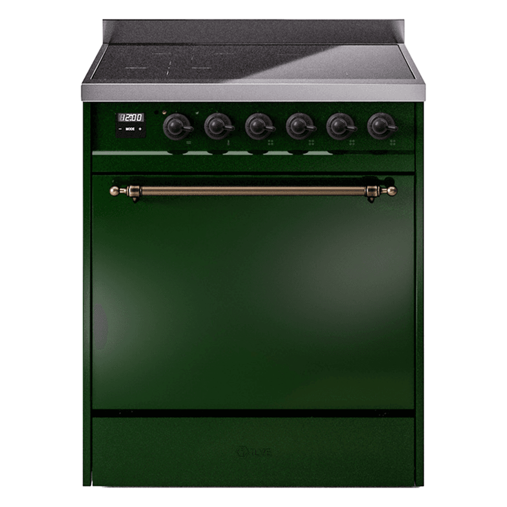 Nostalgie II 30 UPI304QNMPEGB Freestanding Electric Range Range with Induction Single Oven with Solid Door with Bronze knobs