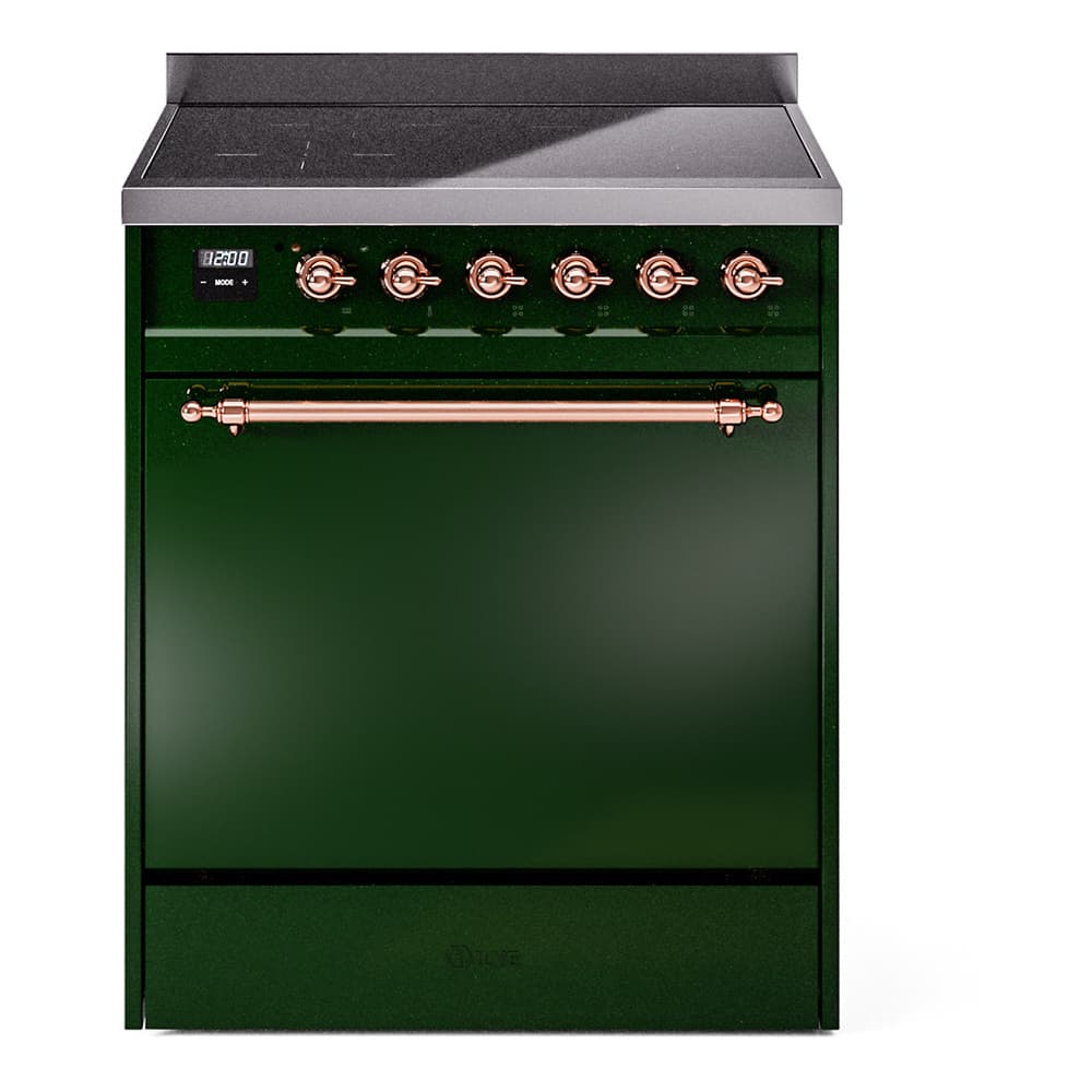 Nostalgie II 30 UPI304QNMPEGP Freestanding Electric Range Range with Induction Single Oven with Solid Door with Copper knobs
