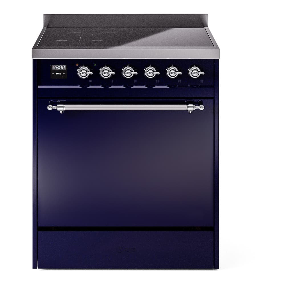 Nostalgie II 30 UPI304QNMPMBC Freestanding Electric Range Range with Induction Single Oven with Solid Door with Chrome knobs