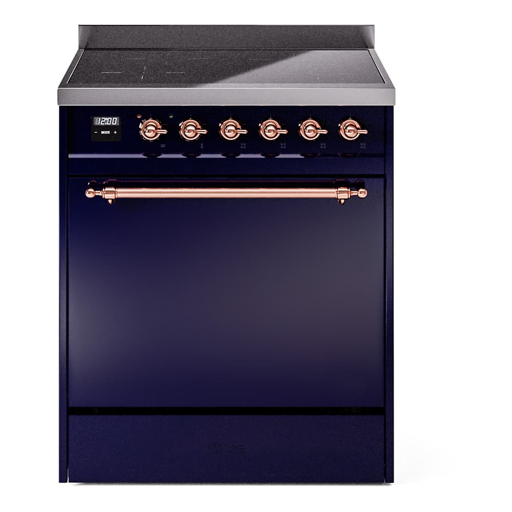 Nostalgie II 30 UPI304QNMPMBP Freestanding Electric Range Range with Induction Single Oven with Solid Door with Copper knobs
