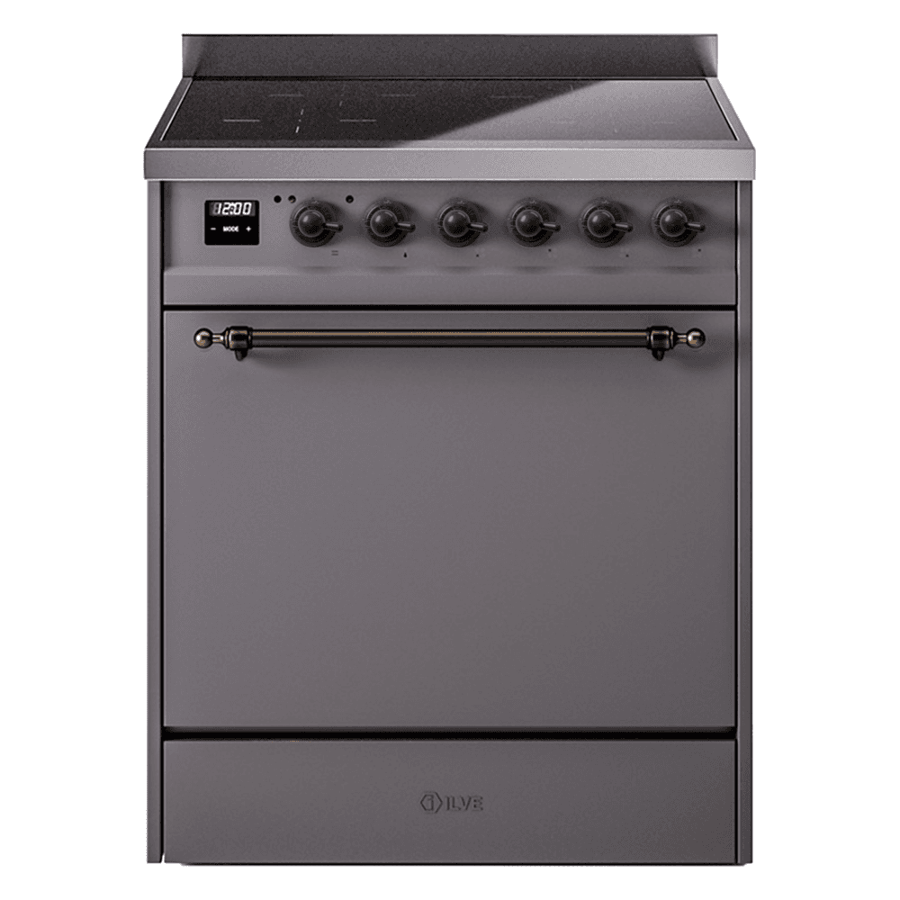 Nostalgie II 30 UPI304QNMPMGB Freestanding Electric Range Range with Induction Single Oven with Solid Door with Bronze knobs