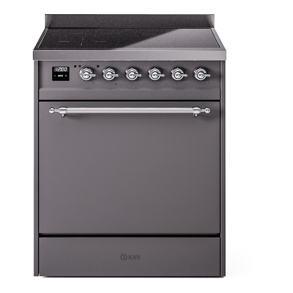 Nostalgie II 30 UPI304QNMPMGC Freestanding Electric Range Range with Induction Single Oven with Solid Door with Chrome knobs