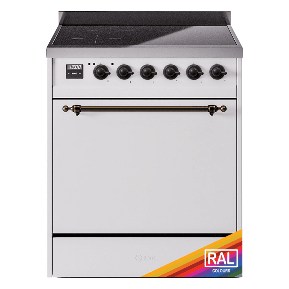 Nostalgie II 30 UPI304QNMPRAB Freestanding Electric Range Range with Induction Single Oven with Solid Door with Bronze knobs